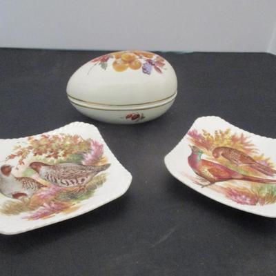 Royal Adderley Floral Bone China Trinket Dishes & Porcelain Egg