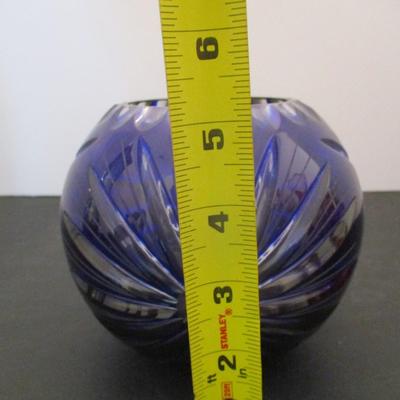 Bohemian Cut Blue Crystal Bowl