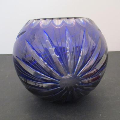 Bohemian Cut Blue Crystal Bowl