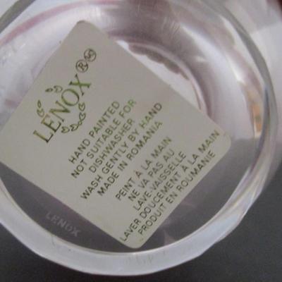 Lenox Clear Ruby Red Etched Glass Bowl