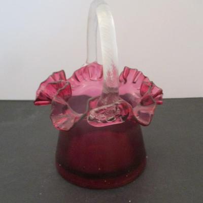 Fenton Art Glass Country Cranberry Basket
