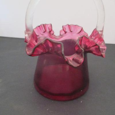 Fenton Art Glass Country Cranberry Basket