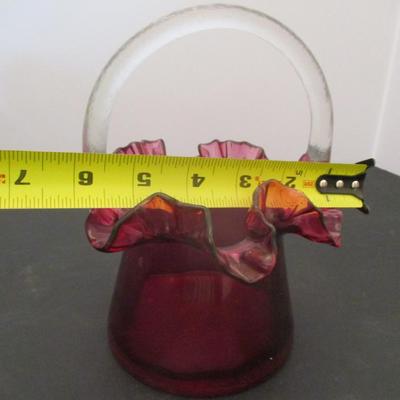 Fenton Art Glass Country Cranberry Basket