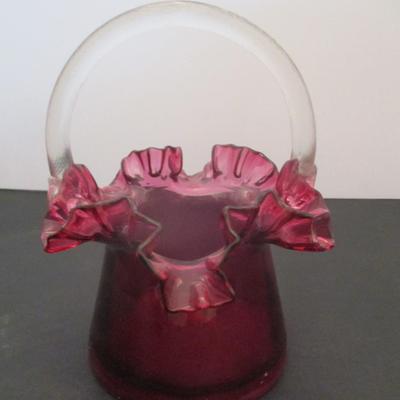 Fenton Art Glass Country Cranberry Basket
