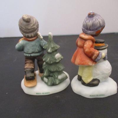 Vintage Berta Goebel Hummels Dashing Through The Snow & A Gift For Snowman