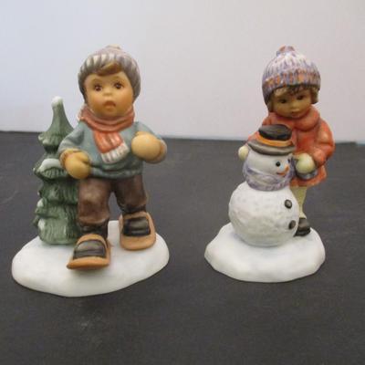 Vintage Berta Goebel Hummels Dashing Through The Snow & A Gift For Snowman