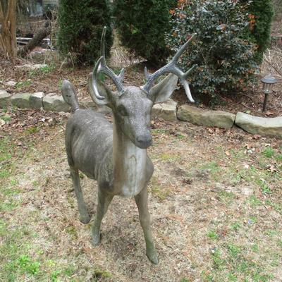 Solid Concrete Heavy Yard Buck UPDATE: Two people were able to move the buck to the back yard
