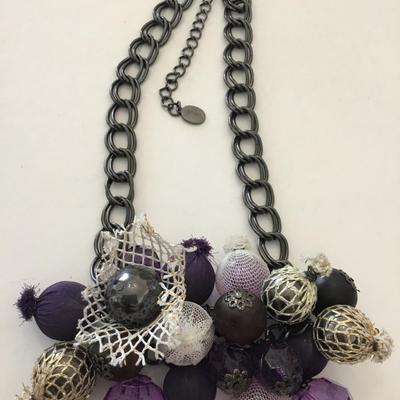 Large chunky beaded statement necklace