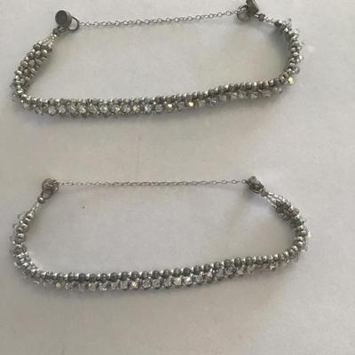 Set of two rhinestone costume bracelets