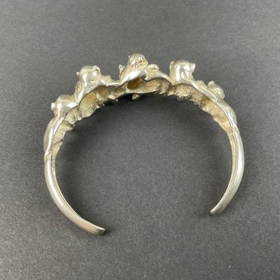 -50- SILVER | Sterling Kabana Cats Bracelet | Marked