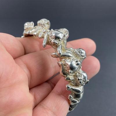 -50- SILVER | Sterling Kabana Cats Bracelet | Marked