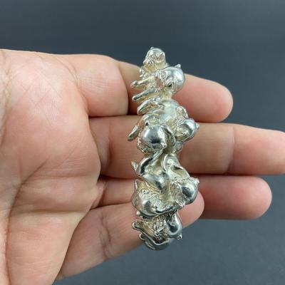 -50- SILVER | Sterling Kabana Cats Bracelet | Marked