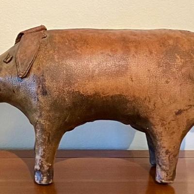 Vintage Abercrombie & Fitch Leather Pig Foot Stool