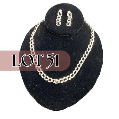 -51- SILVER | Sterling Silver Necklace & Earrings Set | Marked