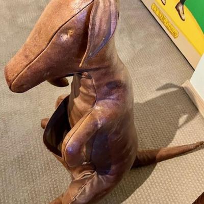 Vintage Abercrombie & Fitch Leather Kangaroo Magazine Rack