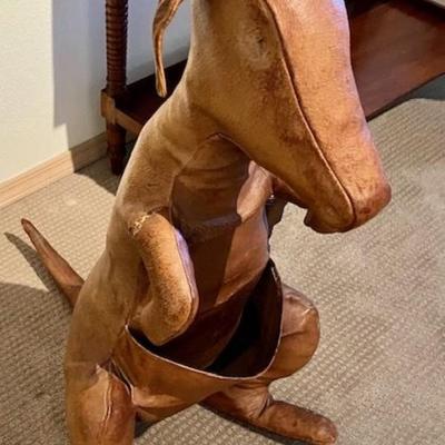 Vintage Abercrombie & Fitch Leather Kangaroo Magazine Rack