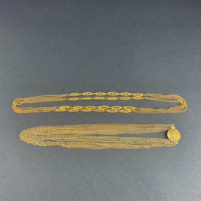 -56- COSTUME | Unmarked Gold Tone Necklaces