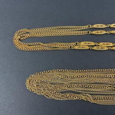 -56- COSTUME | Unmarked Gold Tone Necklaces