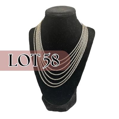 -58- JEWELRY | Unique Metal Multi Strand Necklace