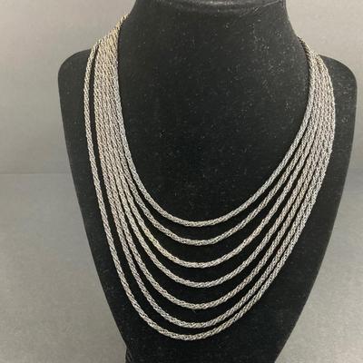 -58- JEWELRY | Unique Metal Multi Strand Necklace