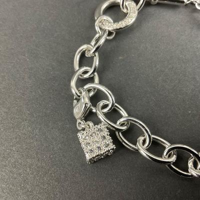 -63- SWAROVSKI | Dorinda Charm Bracelet Stainless Steel | Marked