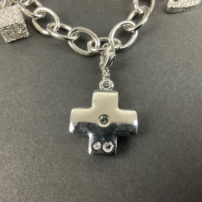 -63- SWAROVSKI | Dorinda Charm Bracelet Stainless Steel | Marked