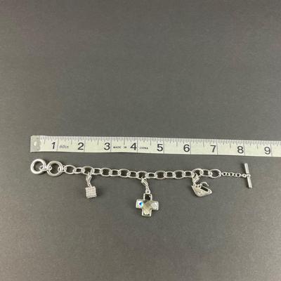 -63- SWAROVSKI | Dorinda Charm Bracelet Stainless Steel | Marked