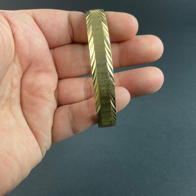 -66- MONET | Vintage Gold Tone Etched Bangle | Marked