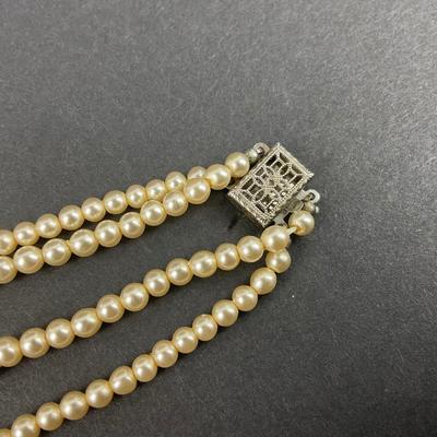 -68- JEWELRY | Multi Strand Cream Colored Pearl Necklaces
