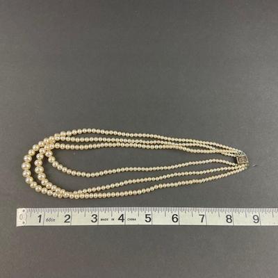 -68- JEWELRY | Multi Strand Cream Colored Pearl Necklaces