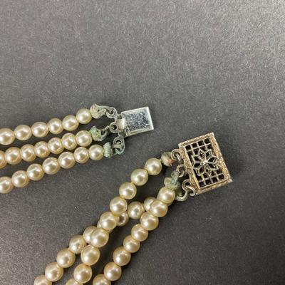 -68- JEWELRY | Multi Strand Cream Colored Pearl Necklaces