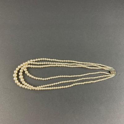 -68- JEWELRY | Multi Strand Cream Colored Pearl Necklaces