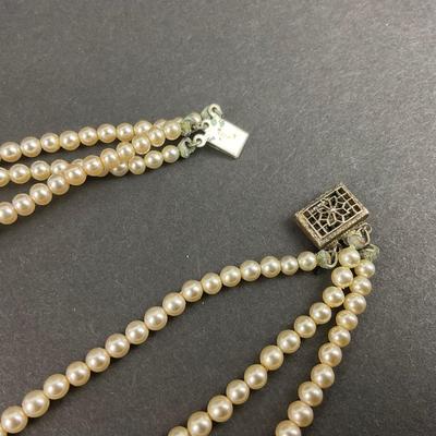-68- JEWELRY | Multi Strand Cream Colored Pearl Necklaces