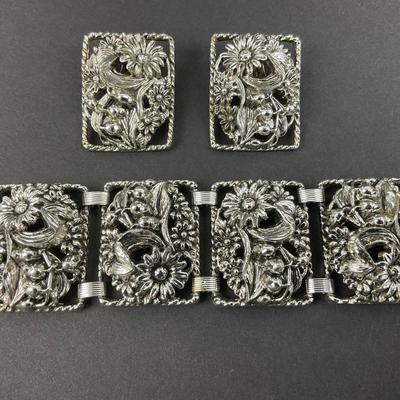 -70- SARAH COVENTRY | Antique Garden Bracelet & Clip Earrings