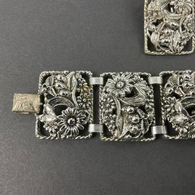 -70- SARAH COVENTRY | Antique Garden Bracelet & Clip Earrings