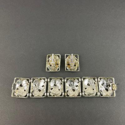 -70- SARAH COVENTRY | Antique Garden Bracelet & Clip Earrings
