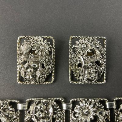 -70- SARAH COVENTRY | Antique Garden Bracelet & Clip Earrings