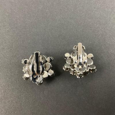 -72- JEWELRY | Rhinestone & Flowers Necklace & Clip Earrings