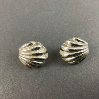 -73- NAPIER | Silver Tone Clip Earrings | Marked