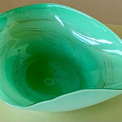 Murano Green Art Glass Bowl