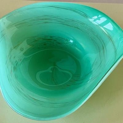 Murano Green Art Glass Bowl