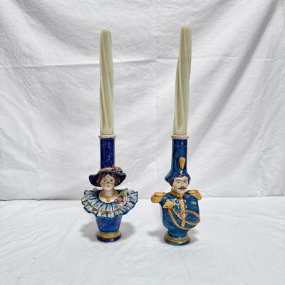 Sicilian Ceramic Candle Sticks by Giacomo Alessi (LR-DZ)