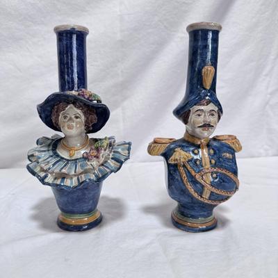 Sicilian Ceramic Candle Sticks by Giacomo Alessi (LR-DZ)