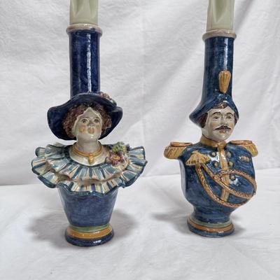 Sicilian Ceramic Candle Sticks by Giacomo Alessi (LR-DZ)