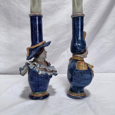 Sicilian Ceramic Candle Sticks by Giacomo Alessi (LR-DZ)