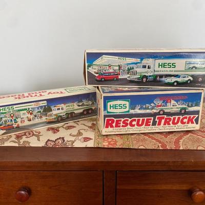 Lot of 3 vintage 90's HESS trucks