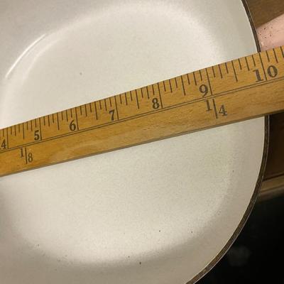1950s Serendipity Pink and Black Spaghetti Enamel Frypan and Lid