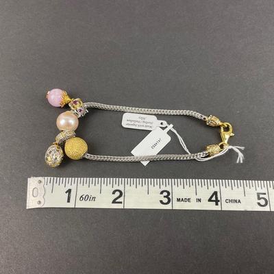 -77- JEWELRY | Superior Sterling/Palladium Bracelet With Charms