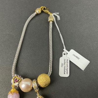 -77- JEWELRY | Superior Sterling/Palladium Bracelet With Charms