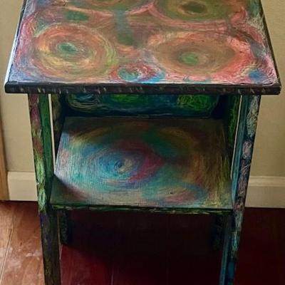 Decorative Painted End Table